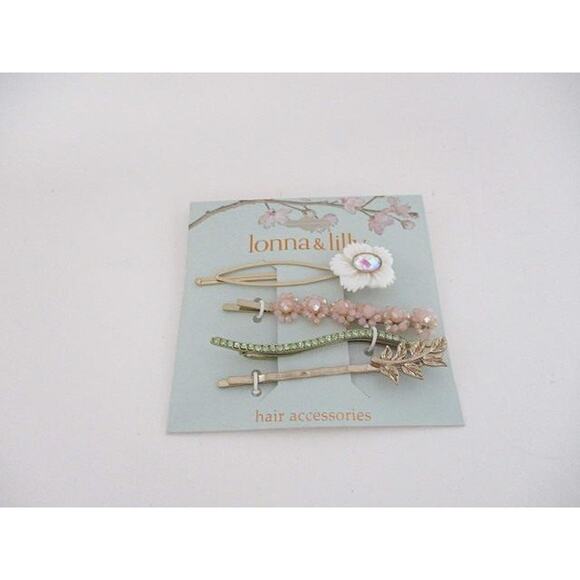 2029 NWT Lonna & Lilly 4-Pc. Gold-Tone Victorian Accessory & Bead Bobby Pin Set - Picture 1 of 1
